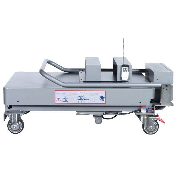 Battery powered poultry lifting platform folded position