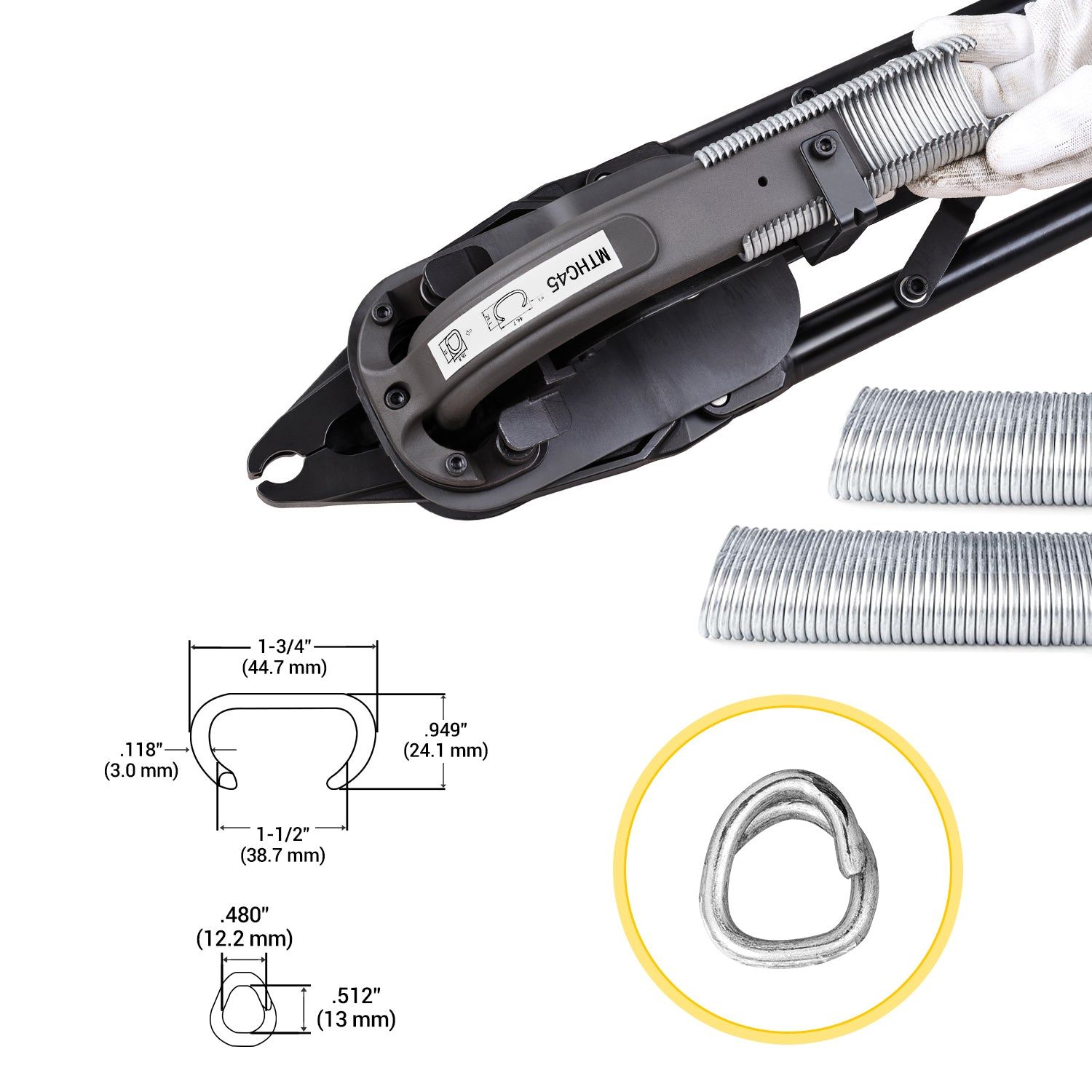 11 gauge C-rings for manual poultry cage hog ring pliers