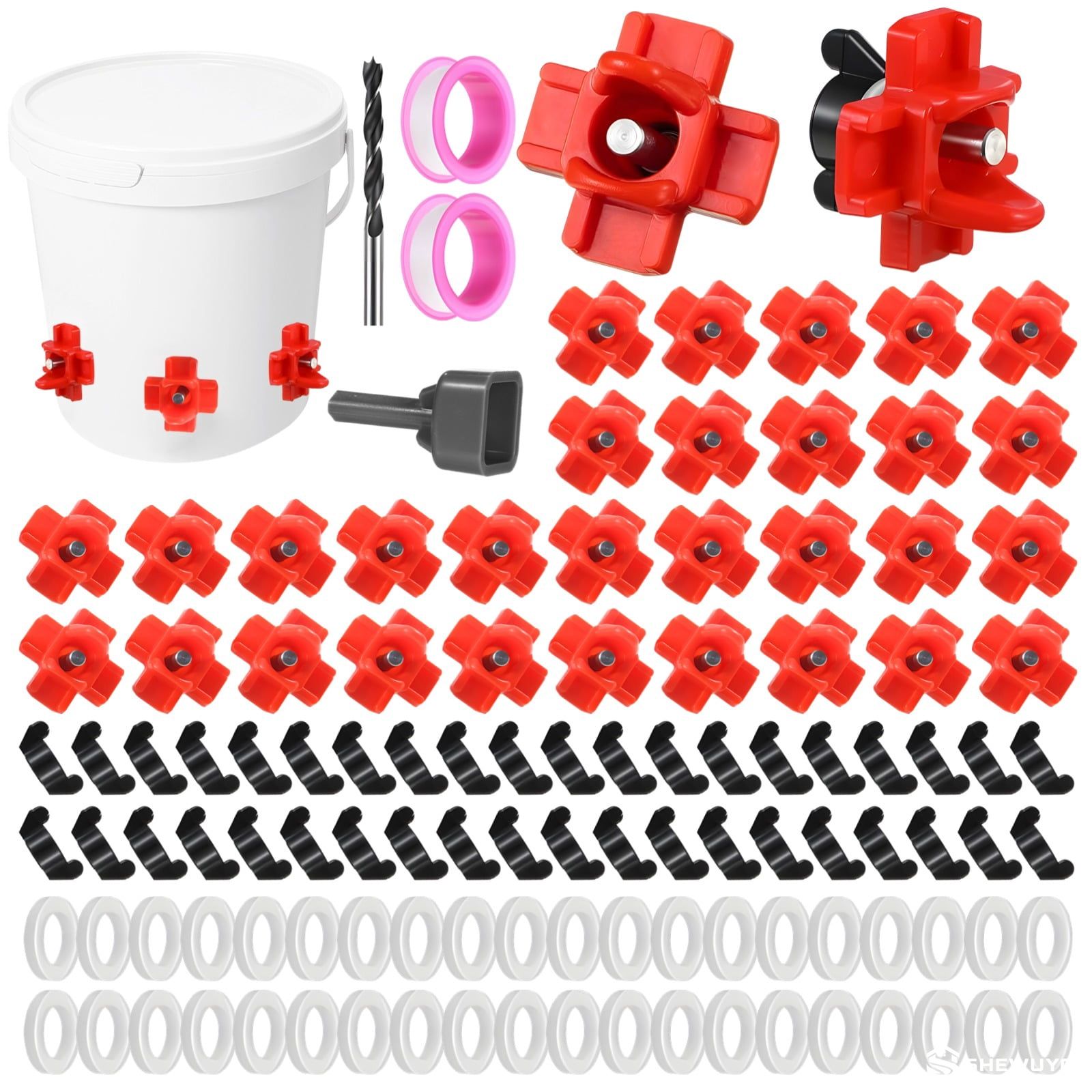 Poultry drinking line nipple repair components and tools