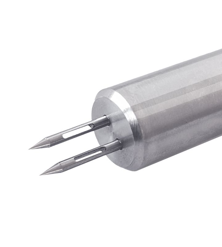 dual pox vaccination needle detail