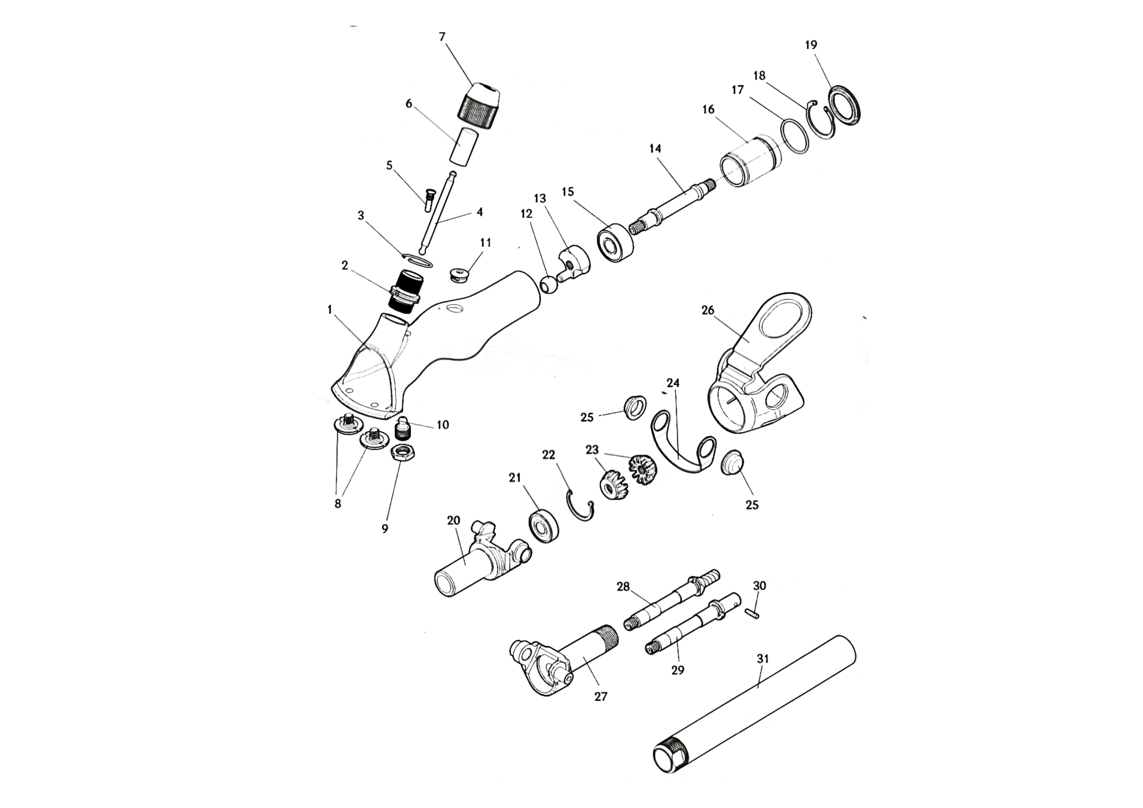 sheep shearing handpiece internal spare parts diagram