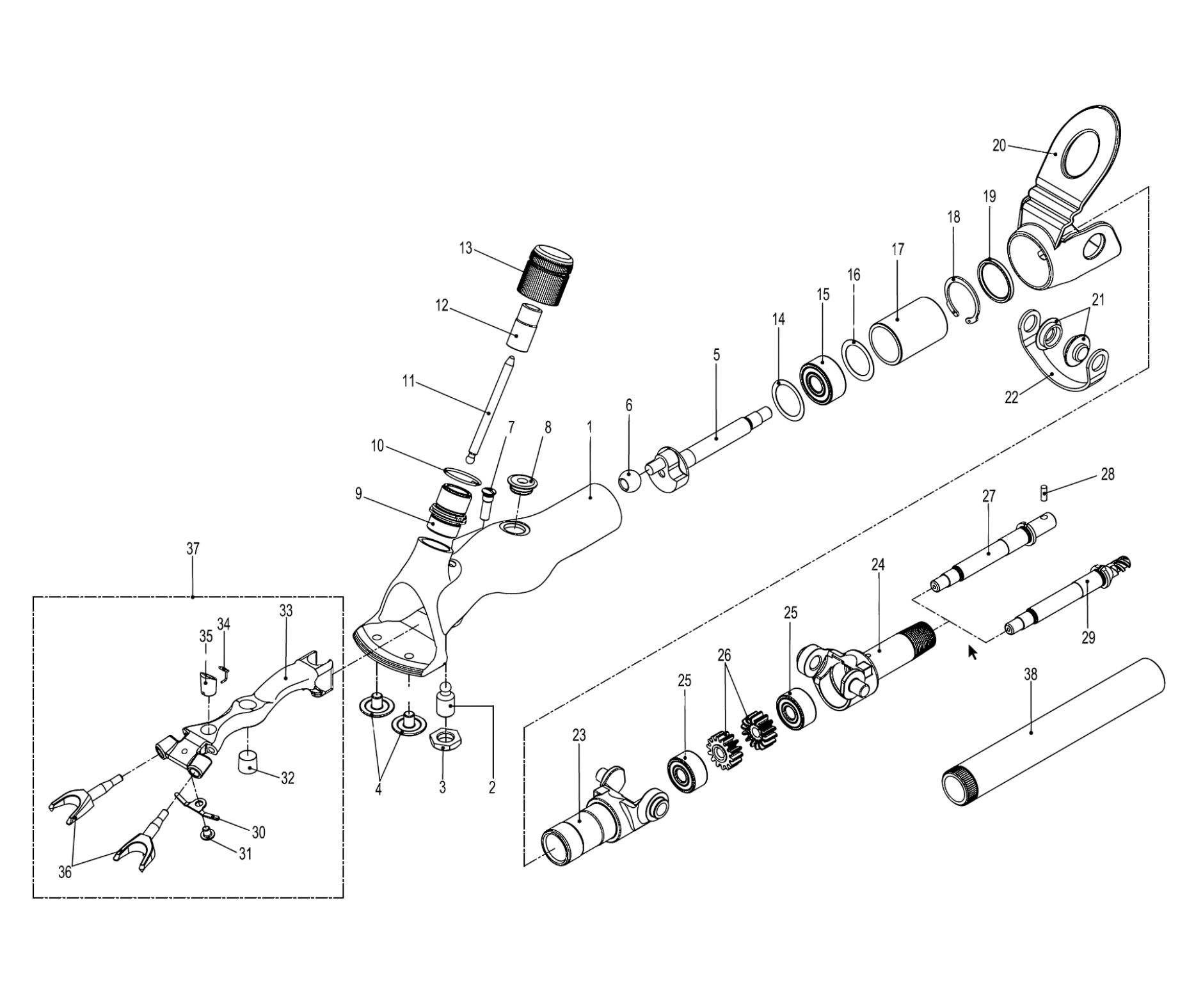 professional shearing handpiece drive parts diagram