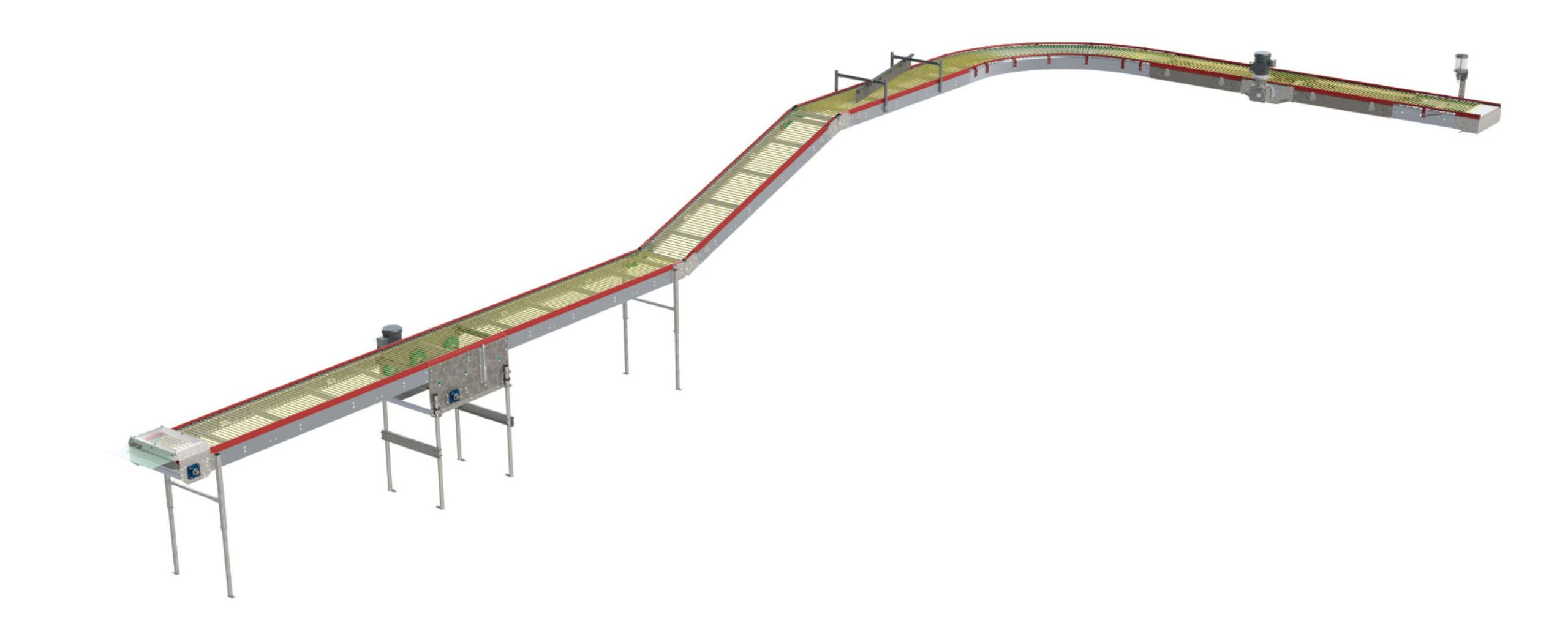 curve egg conveyor for automatic egg collection