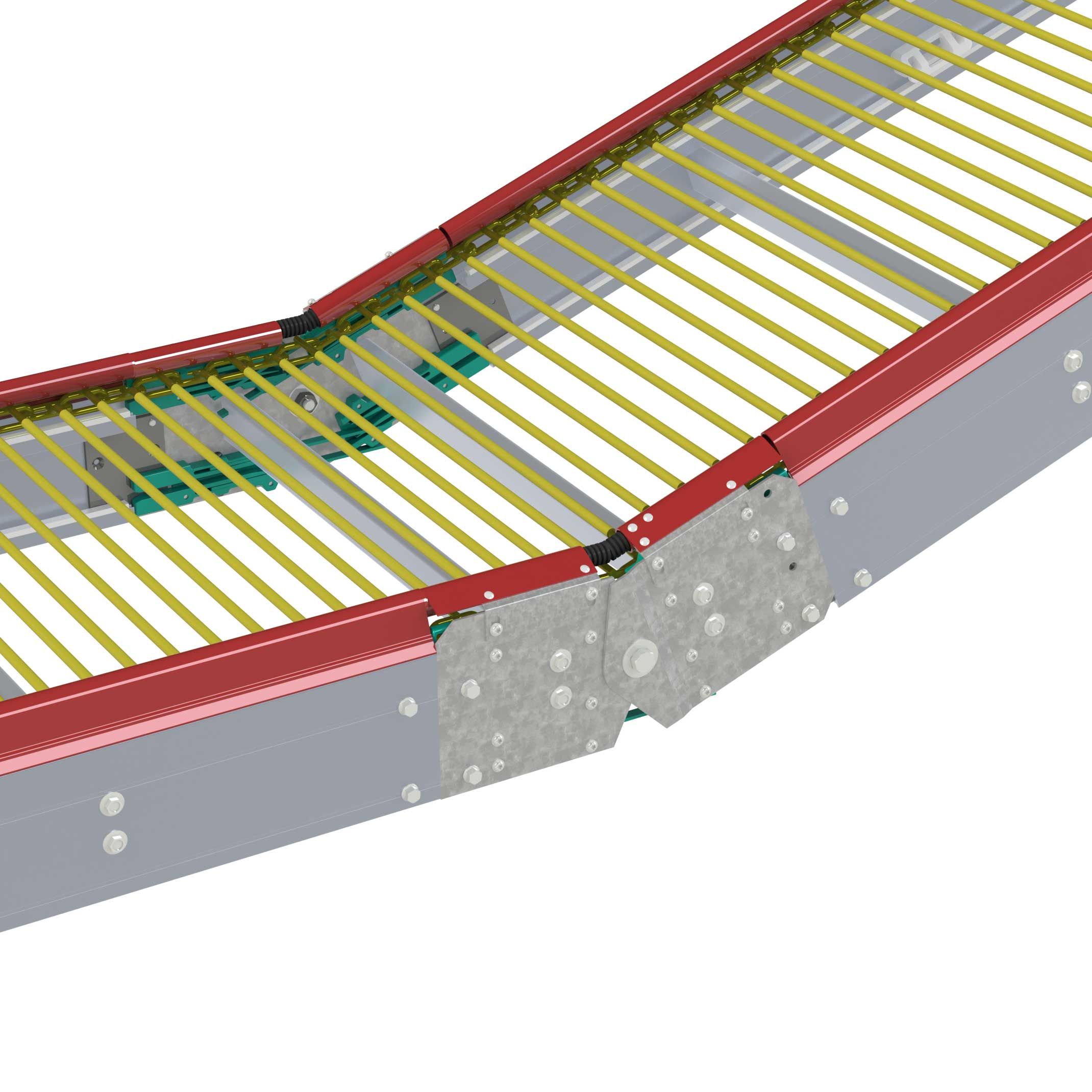 curve egg conveyor pivot unit for elevation change