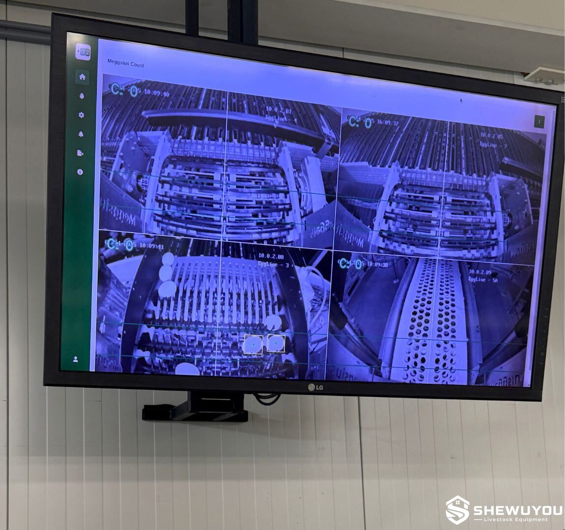 poultry egg counting system central monitoring screen