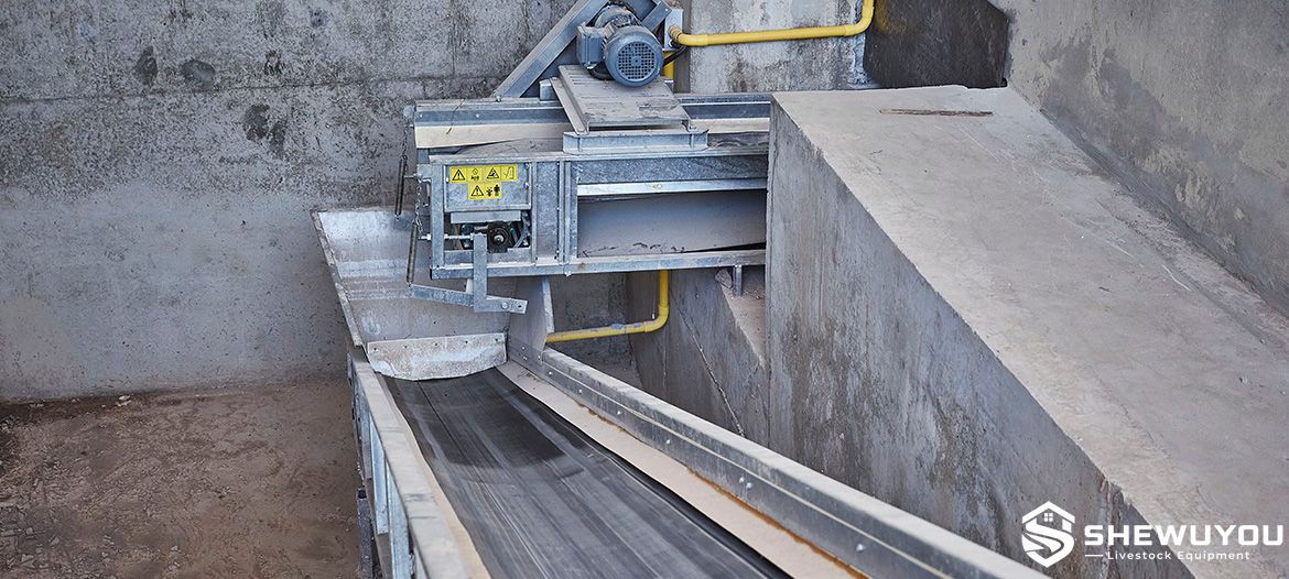 cross manure conveyor belt for poultry farm