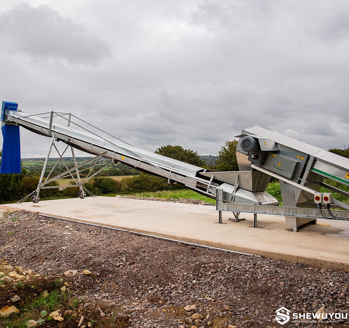 poultry manure cross conveyor and inclined conveyor system