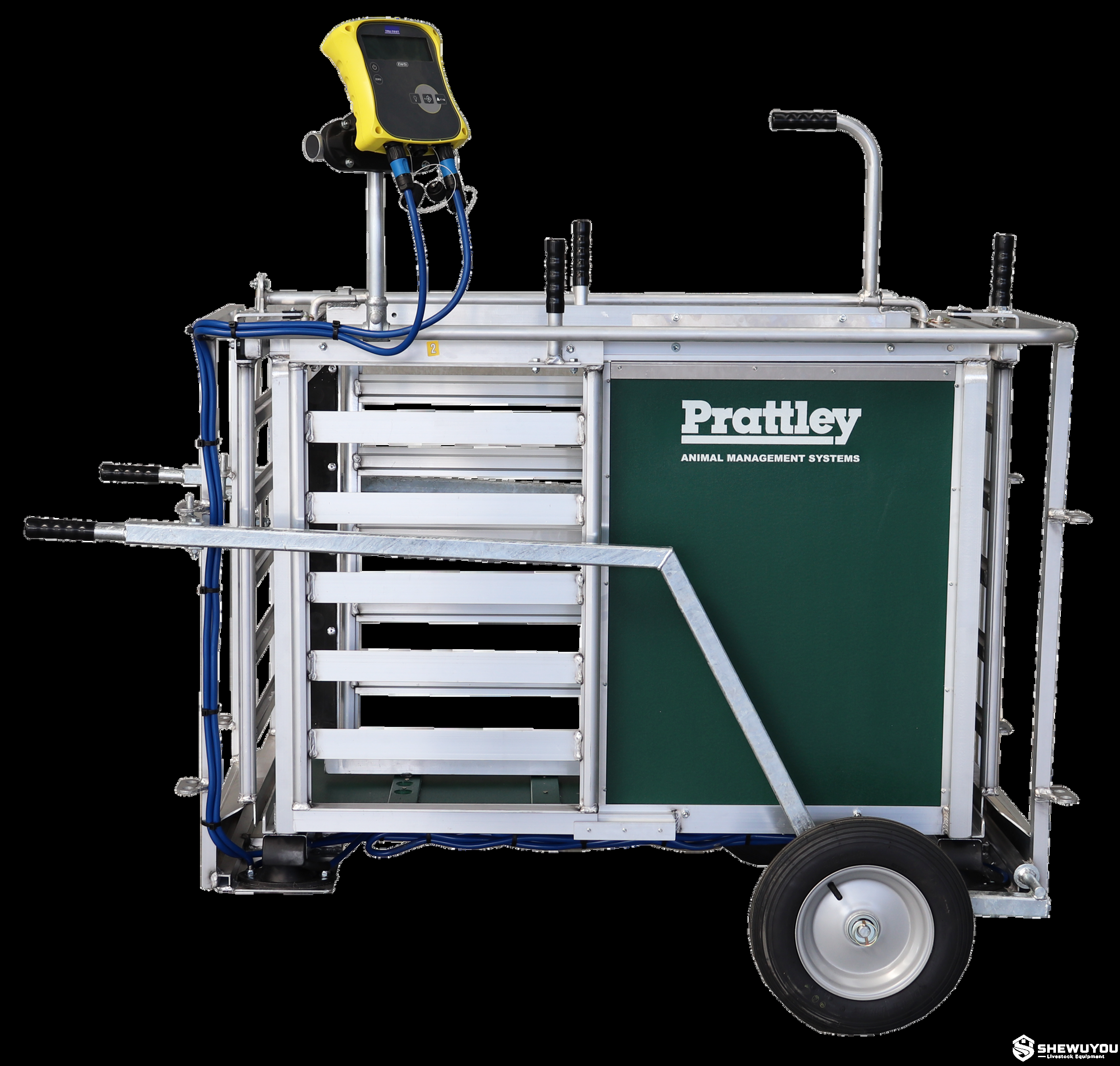 portable manual 3-way sheep weigh crate with wheel kit
