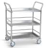 Deep-Tray Stainless Steel Utility Cart
